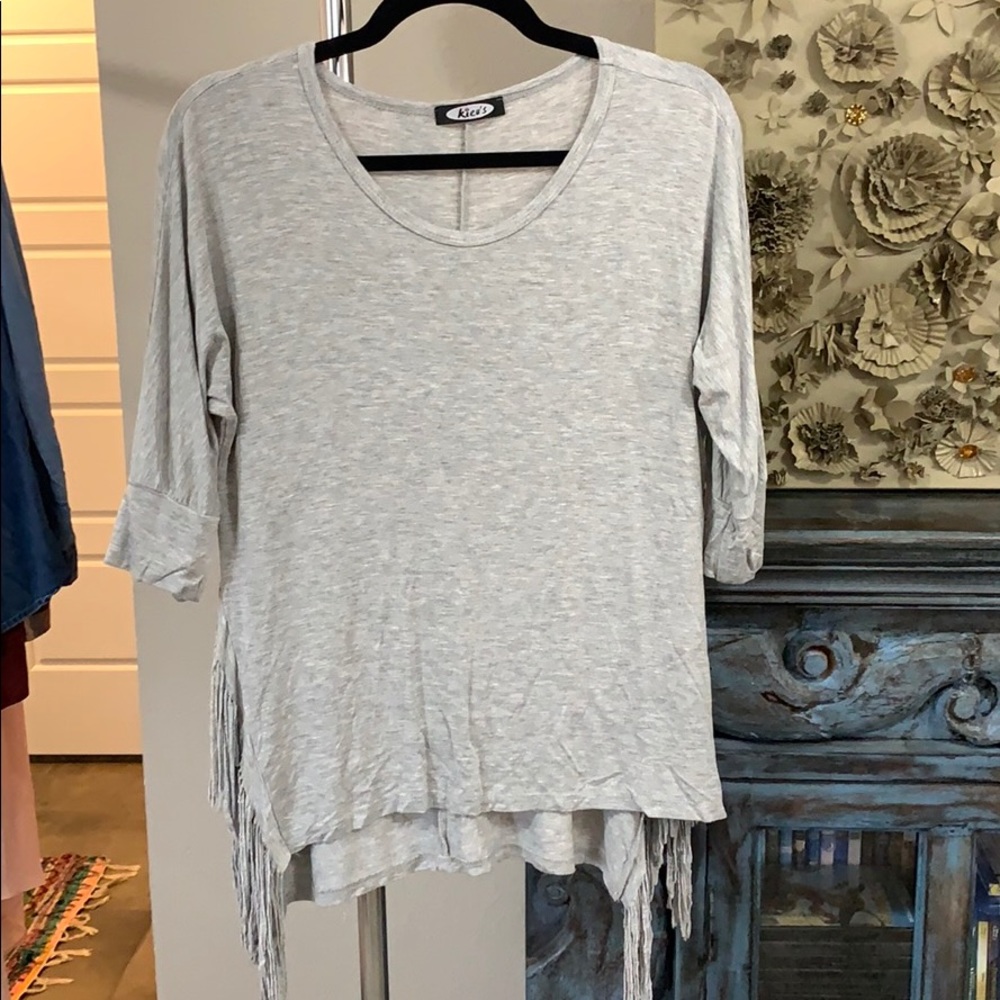 Gray Fringe Top from Kieu’s